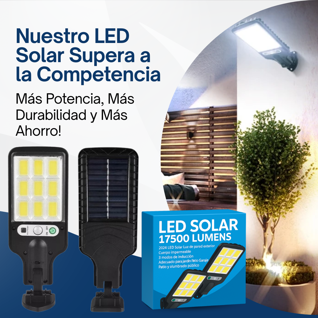 Set Solar: LED SOLAR 17500 LÚMENES - Compra 1 y Llévate 3 GRATIS 🎁